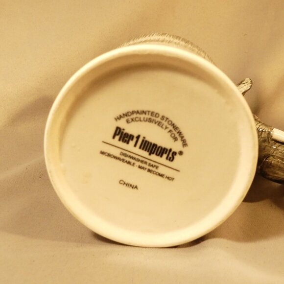 Pier 1 O Imports 3D Elephant Head Handle Coffee Tea Cup Mug 14 Oz Preowned - Picture 6 of 10